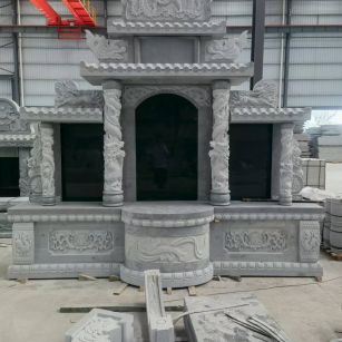 濮阳 芝麻灰高档墓碑，土墓，可定制