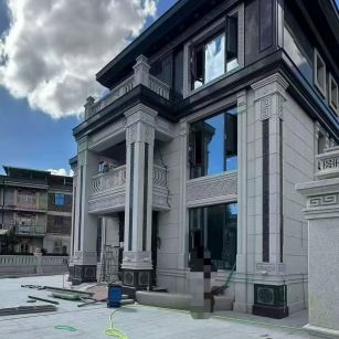 濮阳 别墅干挂，芝麻白与芝麻黑完美配合