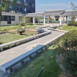 濮阳 芝麻灰小区坐凳&栏杆安装效果