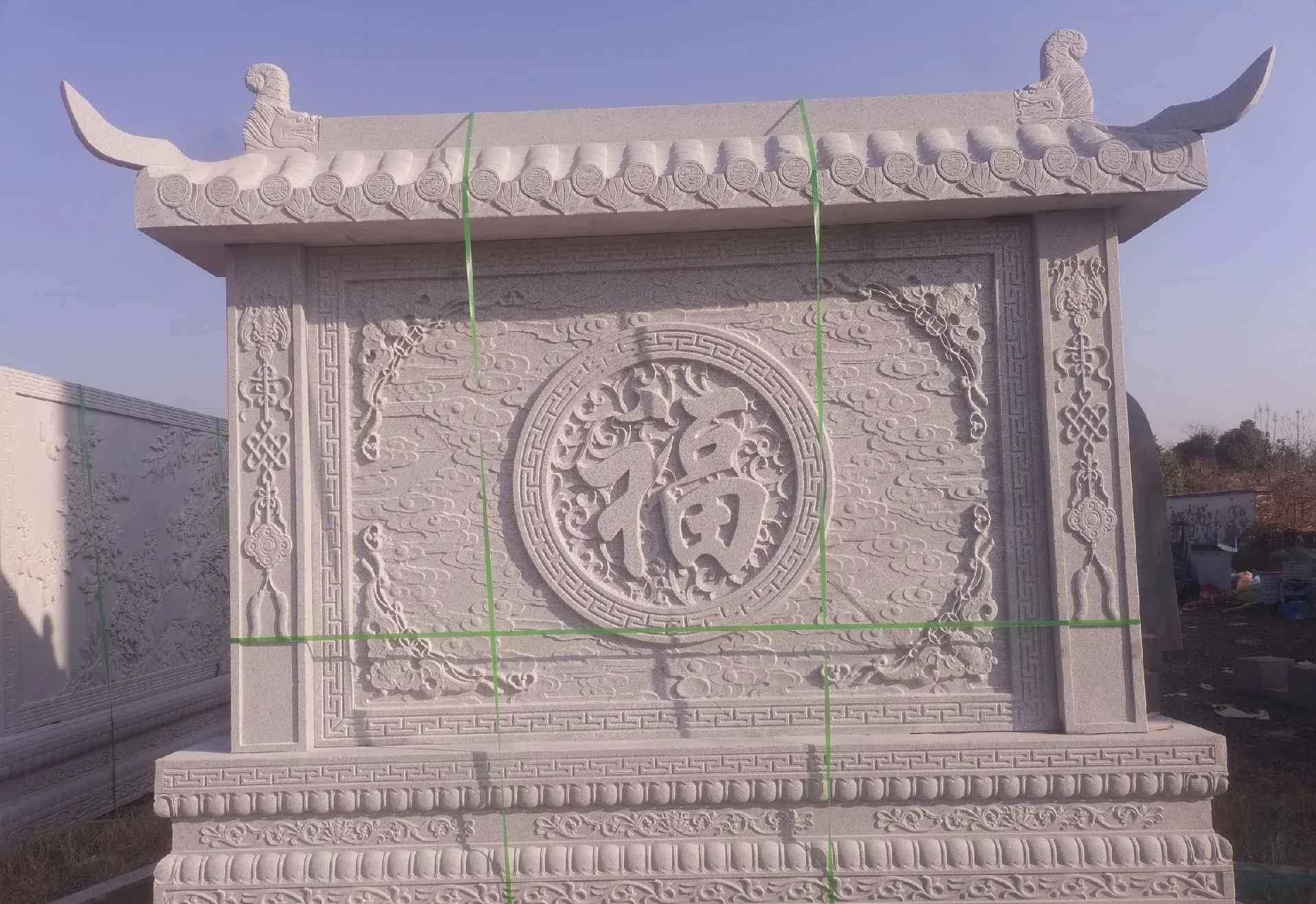 濮阳 芝麻白花岗岩屏风，照壁，影壁