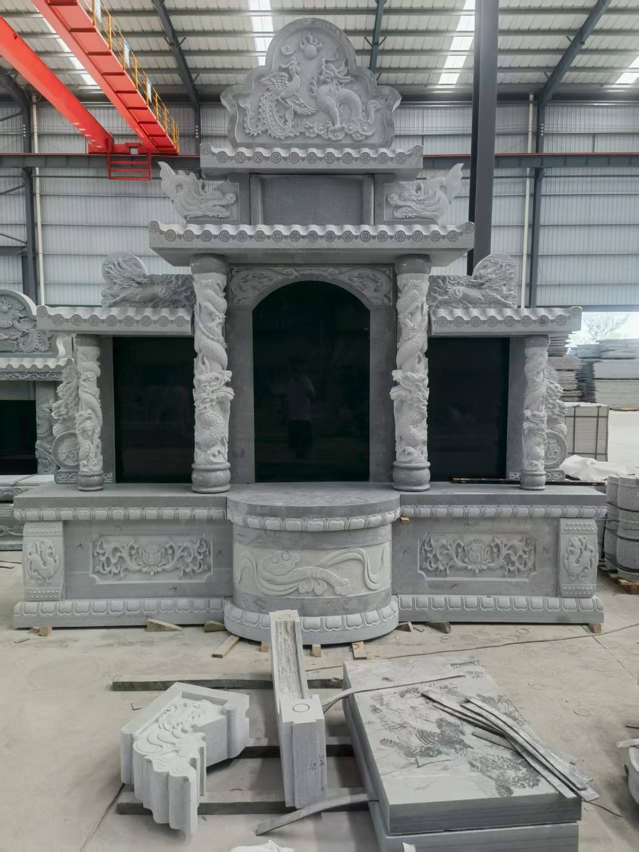 濮阳 芝麻灰高档墓碑，土墓，可定制