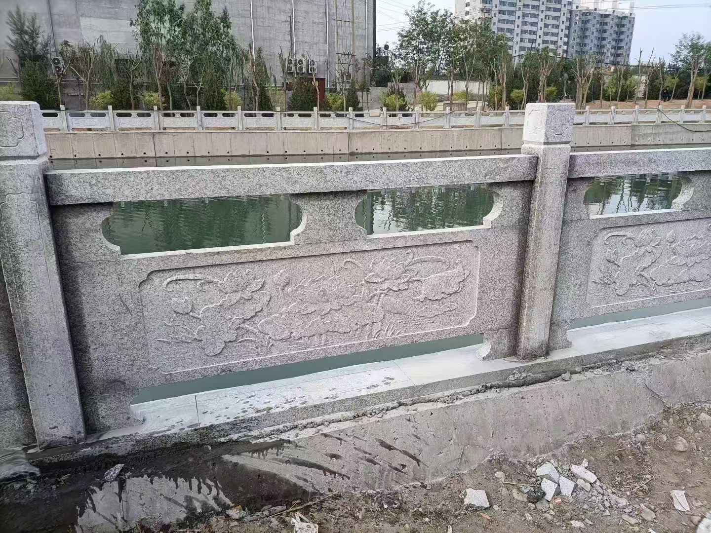 濮阳 芙蓉白大花桥梁、河道，石材栏杆、围栏、护栏